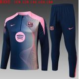 Chándal FC Barcelona 2025/26 (Blue with Pink Half zipper) - NIÑOS